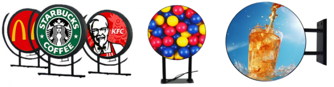 Led Display Round Sign Full Color P4.28 Double Sided led display Round Shape LED Logo circle ...