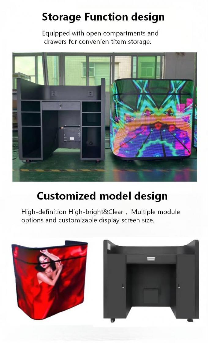 Cabinet table display Elliptical edge Curved led display table