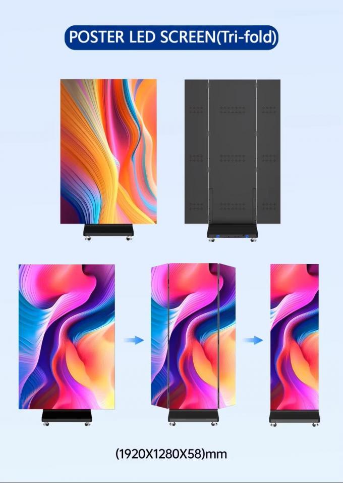 Tri Fold Poster Led display Foldable led Screen Double Sided led dispaly