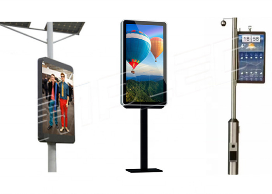 Outdoor P6 Advertising Lamp Post LED Display Screen 54x27 Dots For Street