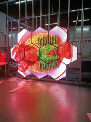 Hexagon Creative Led Signs Screen Customized hex led display Full Color ...